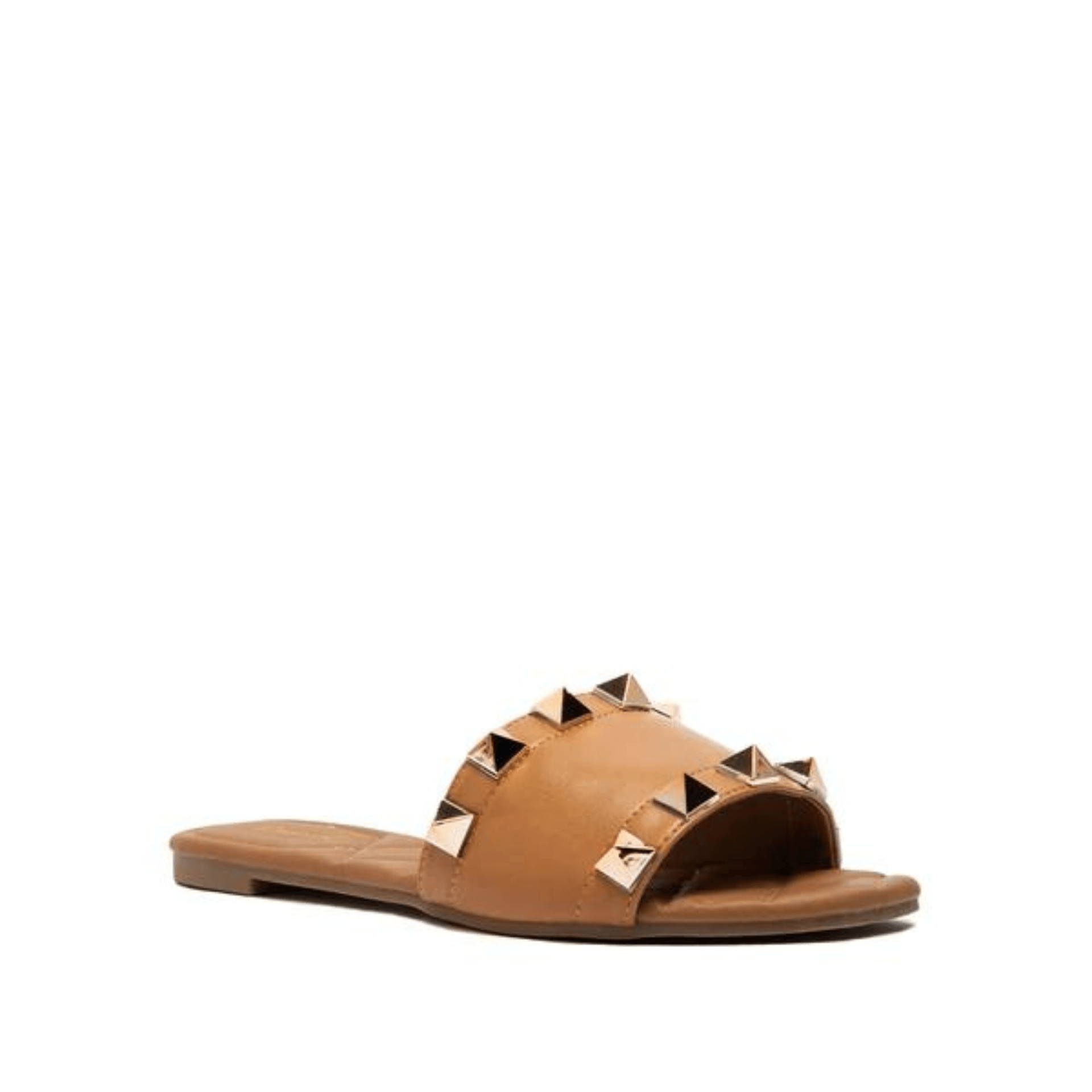 Qupid Hazy Spike Sandal in Tan