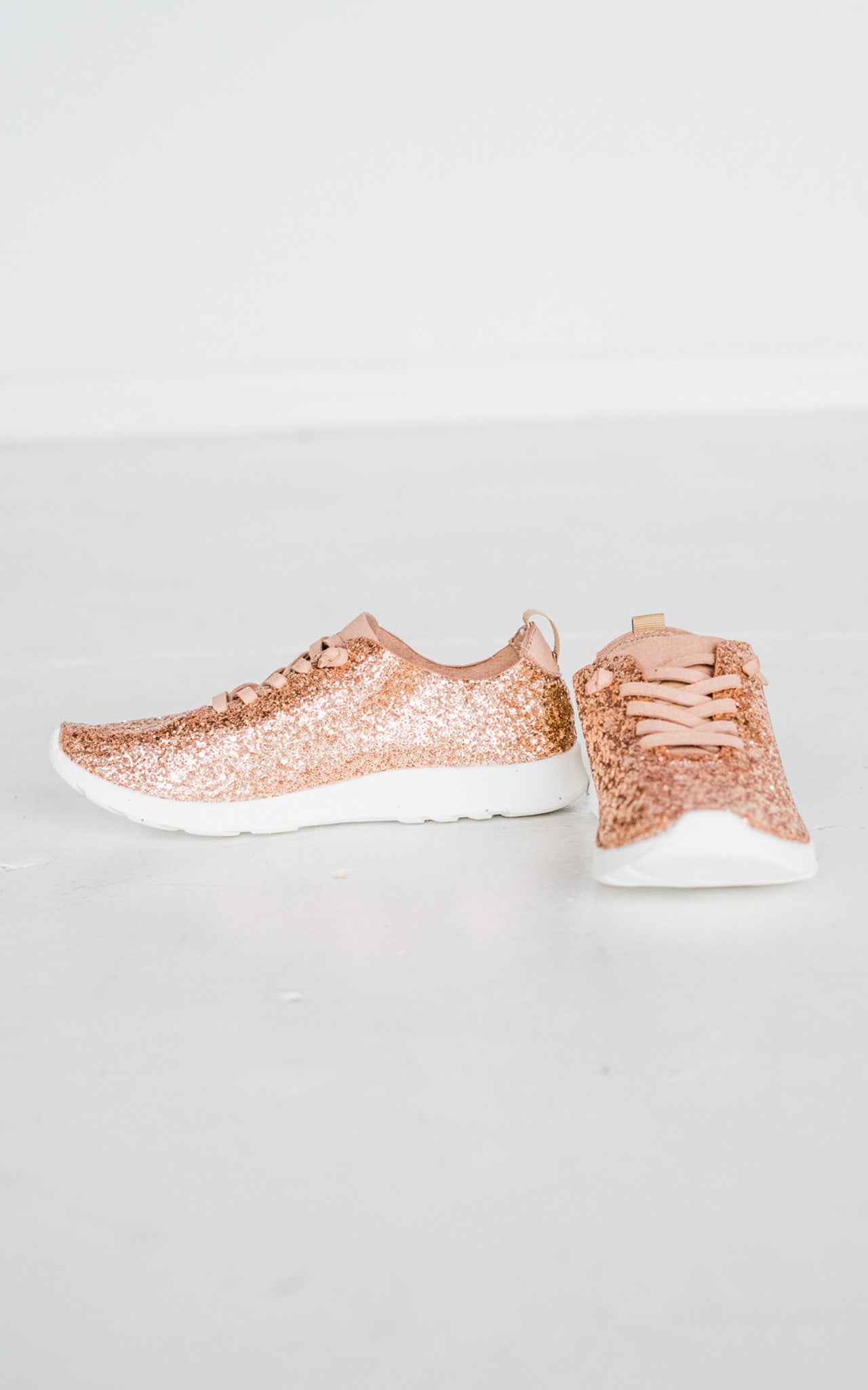 Not Rated Glitter Sneaker in Rose Gold