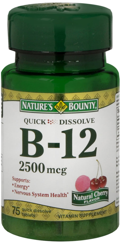 Natures Bounty B 12 2500 Mcg Supplement Quick Dissolve Tablets Natura
