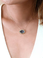 18k Gold Geode Necklace with Diamond