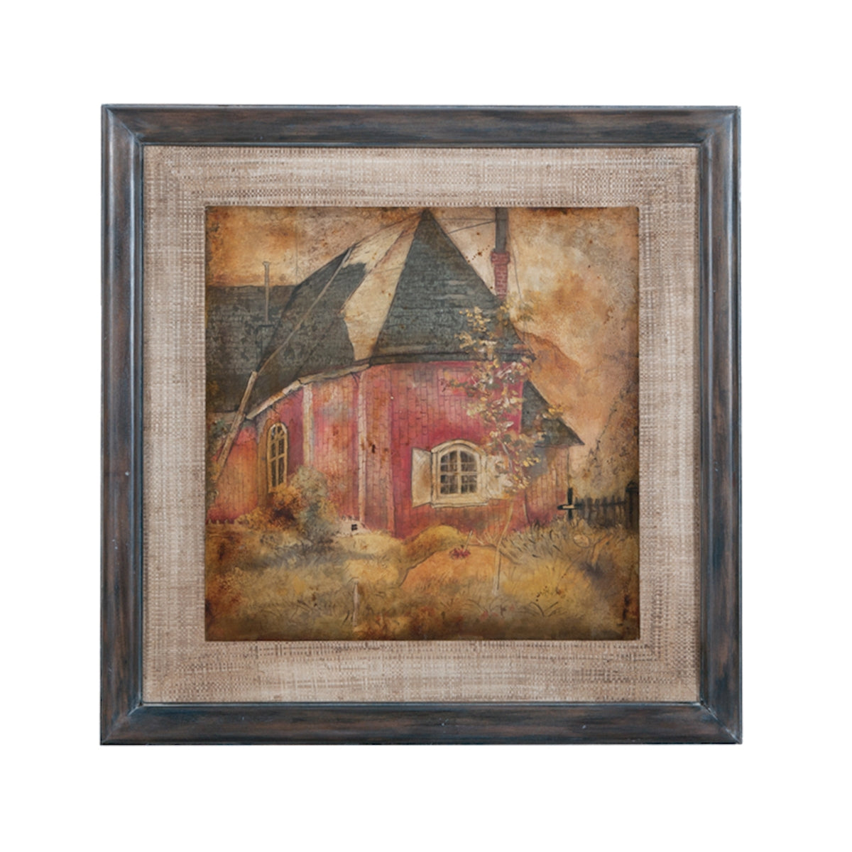 Guildmaster Red Cottage Wall Art Hand Painted 163510 Wall Art Nook Cottage