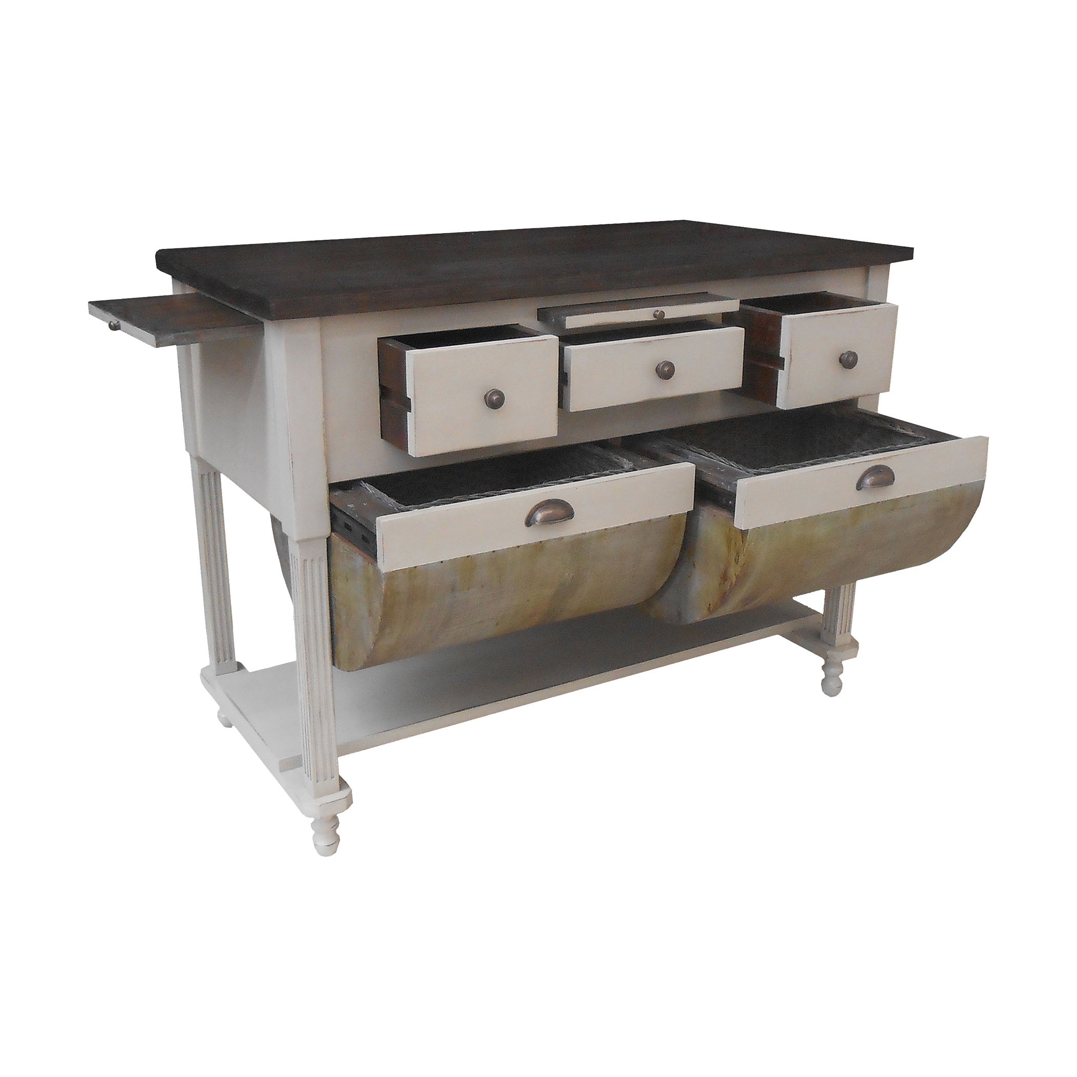 Guildmaster Possum Belly Kitchen Island Manor White 635002g