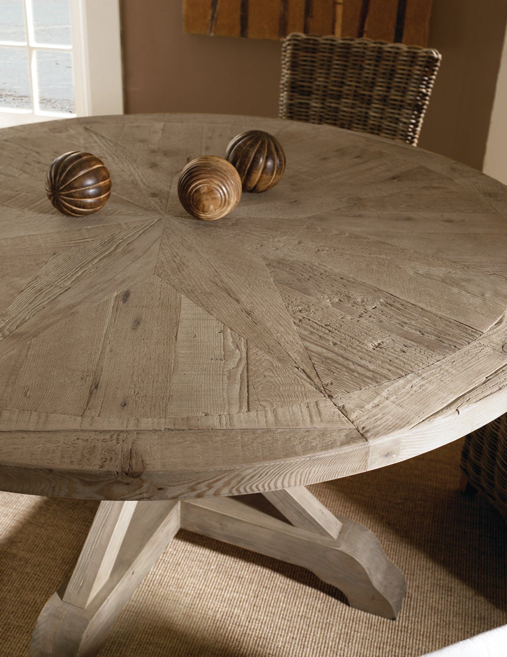 Padmas Plantation Salvaged Wood 60 Round Dining Table Sal13 60 Nook Cottage