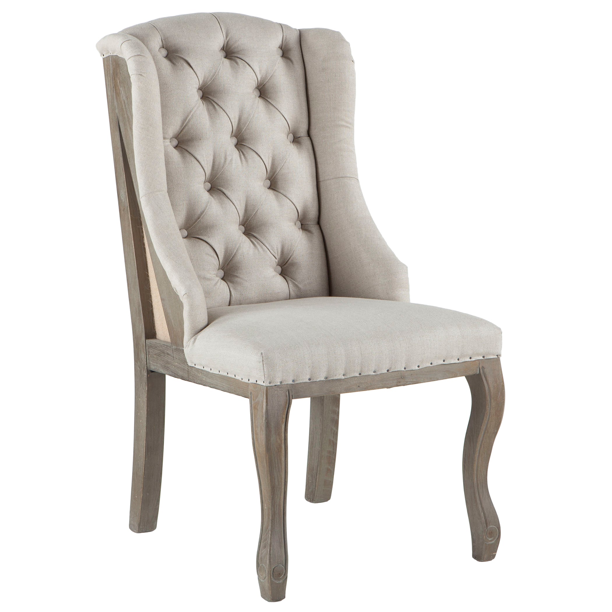 World Interiors Portia Off White Tufted Linen Dining Chair Zwsh571 Nook Cottage