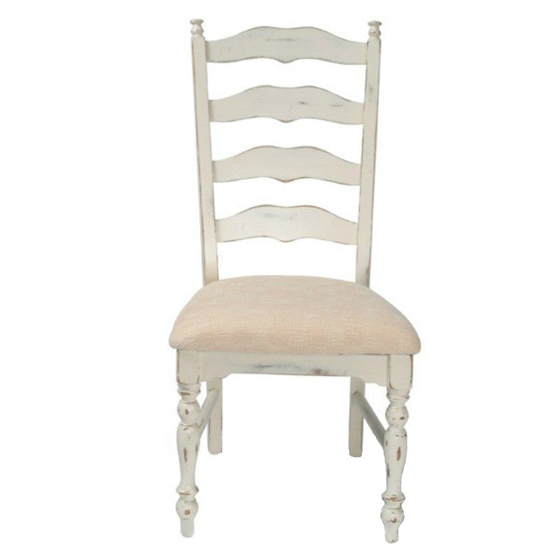 antique white side chair