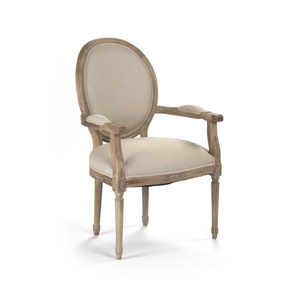 Zentique Medallion Arm Chair, Limed Grey Oak | B009 E272 A003 - Nook & Cottage