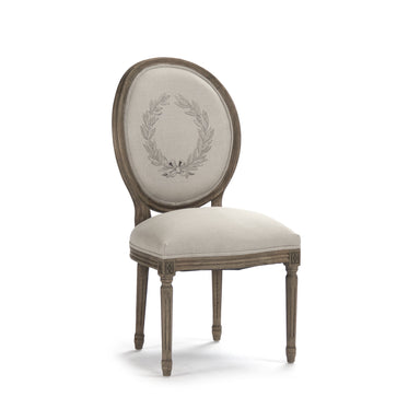Raymund Linen King Louis Back Arm Chair in Cream (Set of 2) One Allium Way
