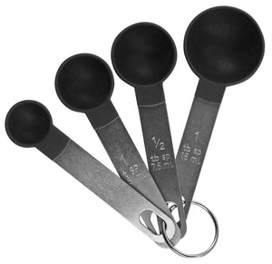 Cook's Kitchen 8200 Measuring Cup & Spoon Set, Black, 8-Piece
