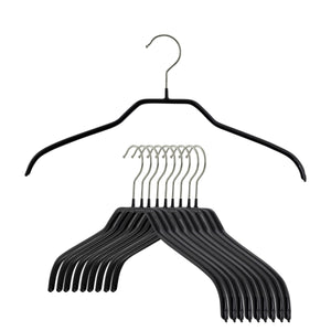 Mawa by Reston Lloyd Silhouette Series Non-Slip Space Saving Clothes Hanger, Style 45/F, Set of 10, Black