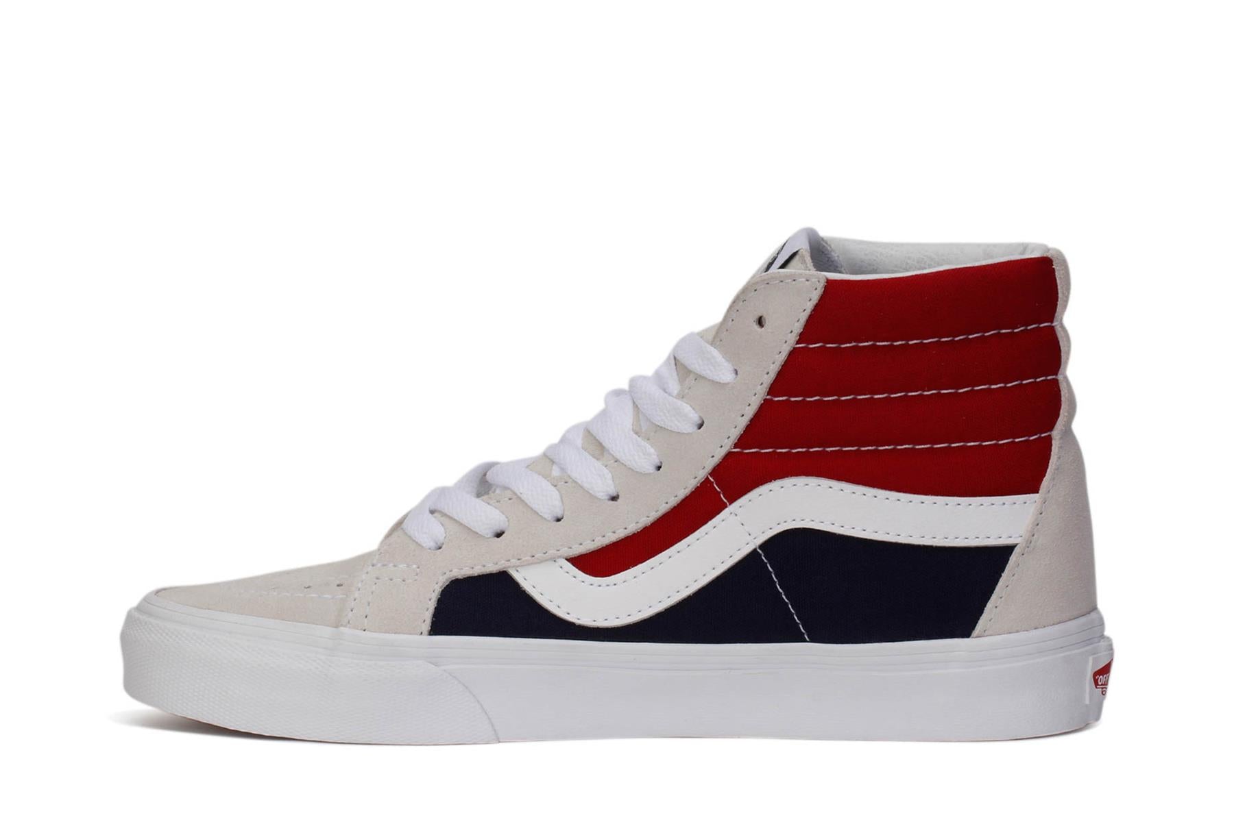 vans white red and blue