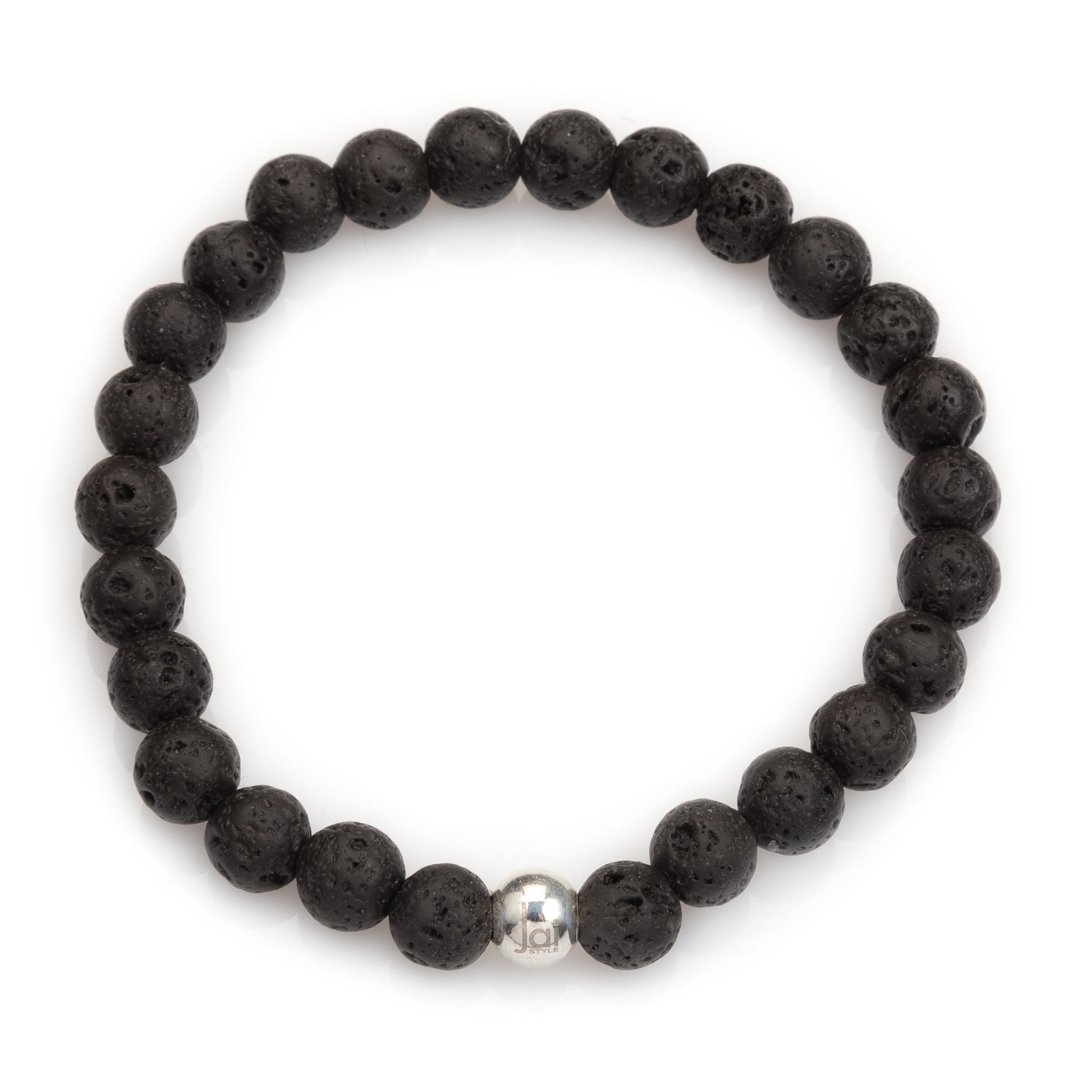 Black onyx stones bracelet for men and pure silver nuggets - JoyElly