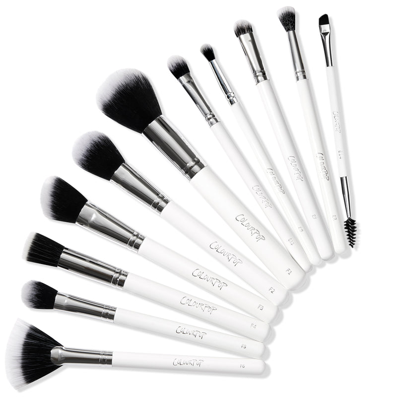 makeup brush set white