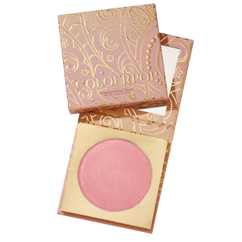 ColourPop Secret Crush midtone pink with silver sparkle Pressed Powder Blush