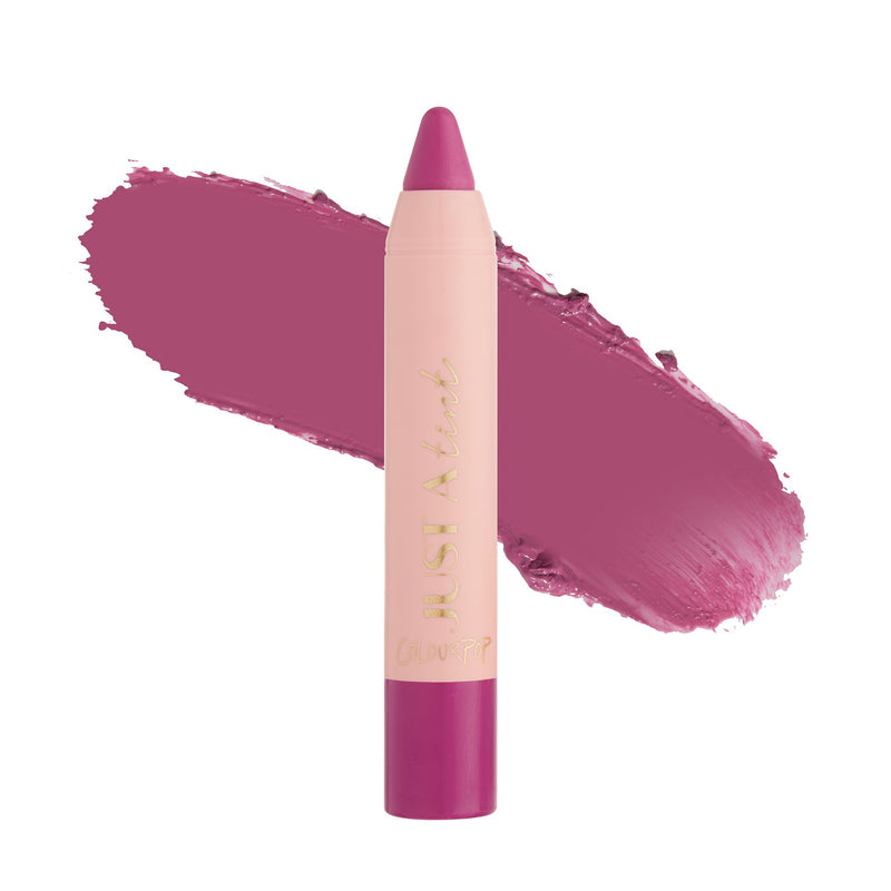 ColourPop Lippie Tint in Pink Flamingo, a sheer bright violet wash of colour.