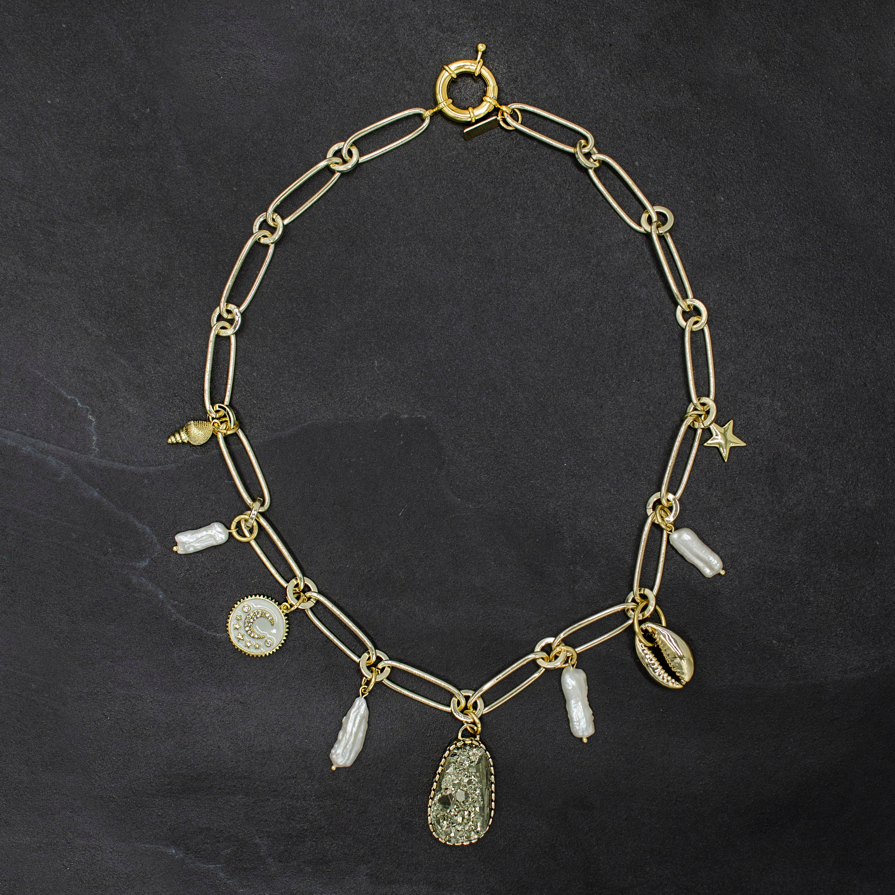 Pyrite Charm Necklace
