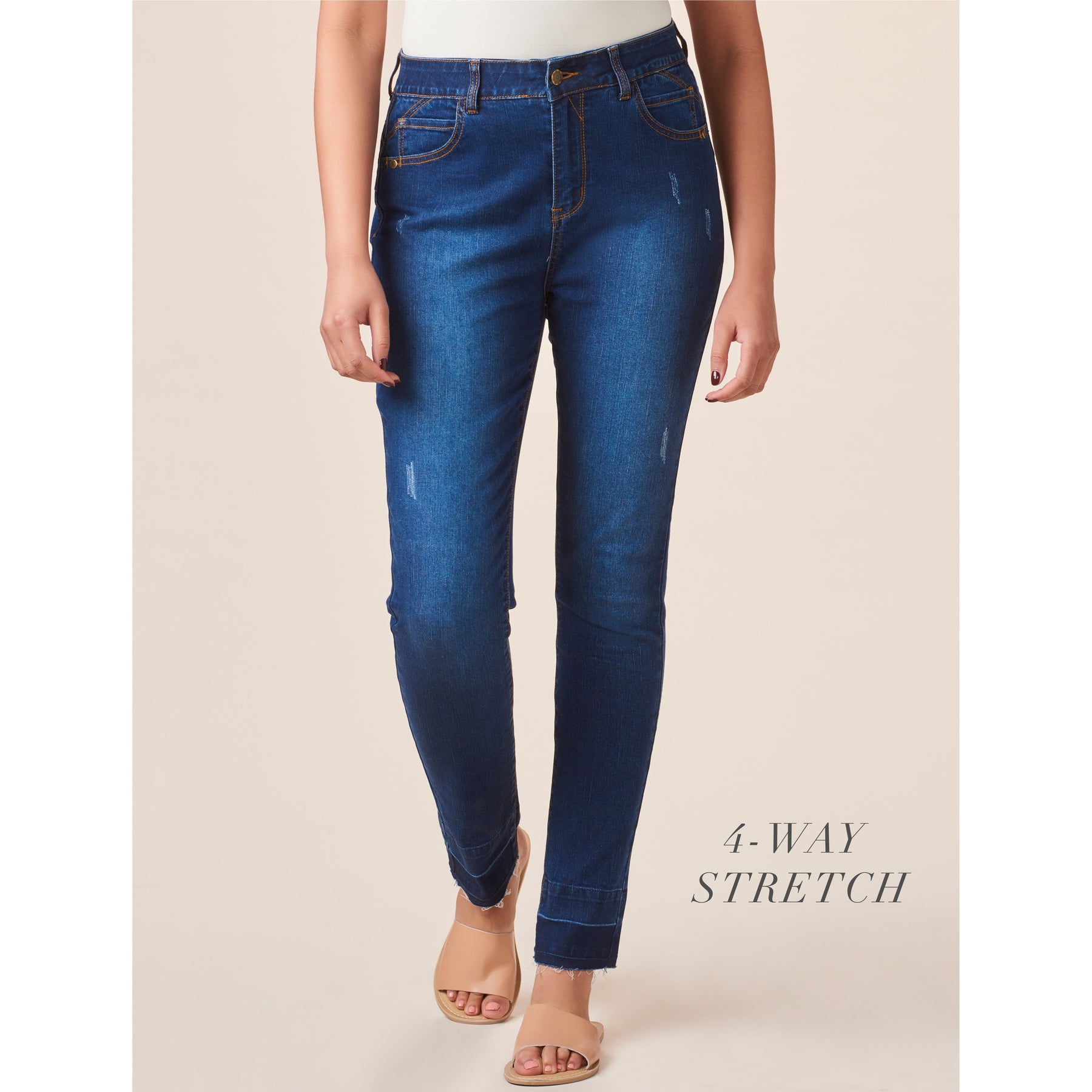 Charlie Paige Artisan Wash Shaping Denim Jeans Blue Bangles And Bags