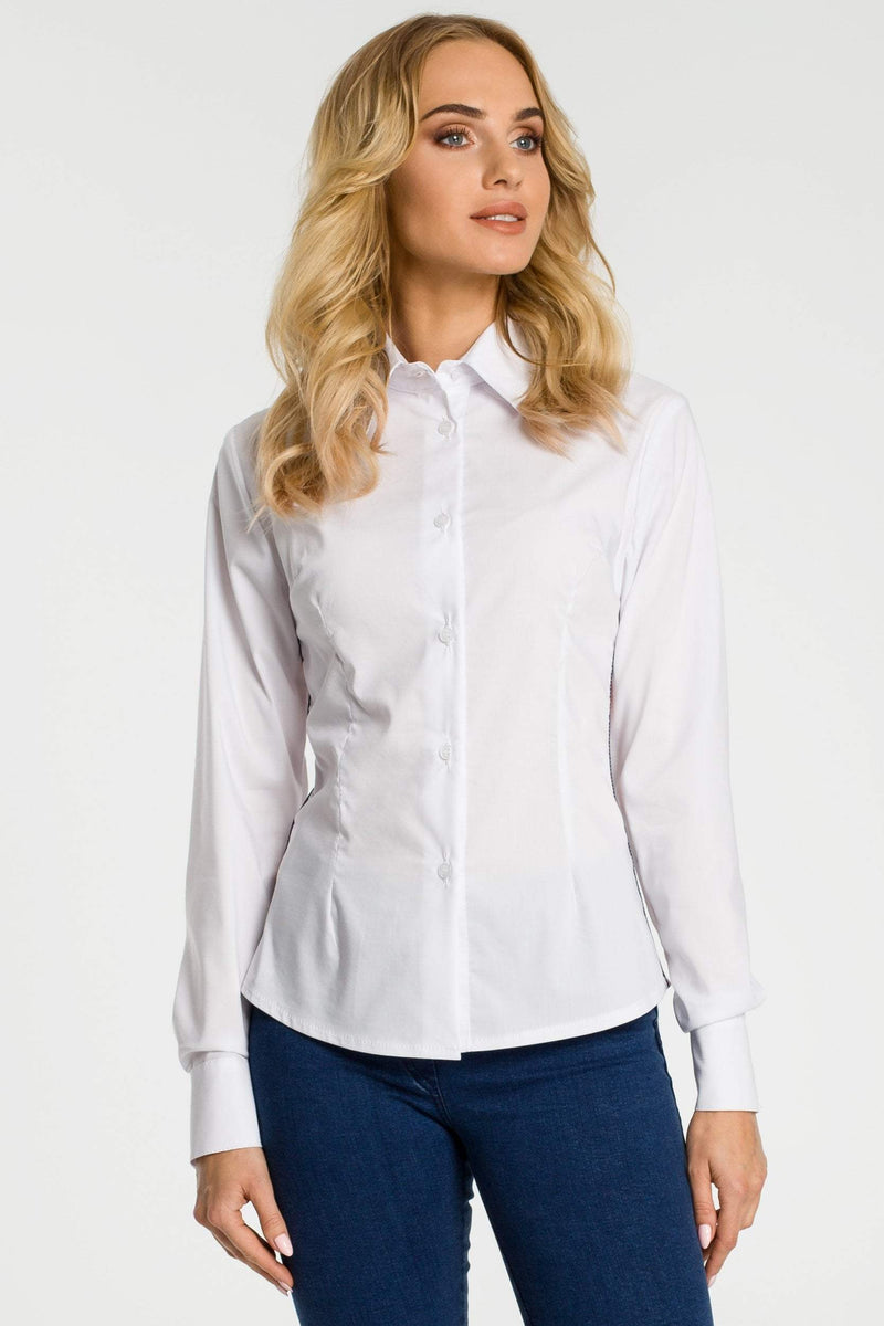 White Shirt With Side Stripes – So Chic Boutique