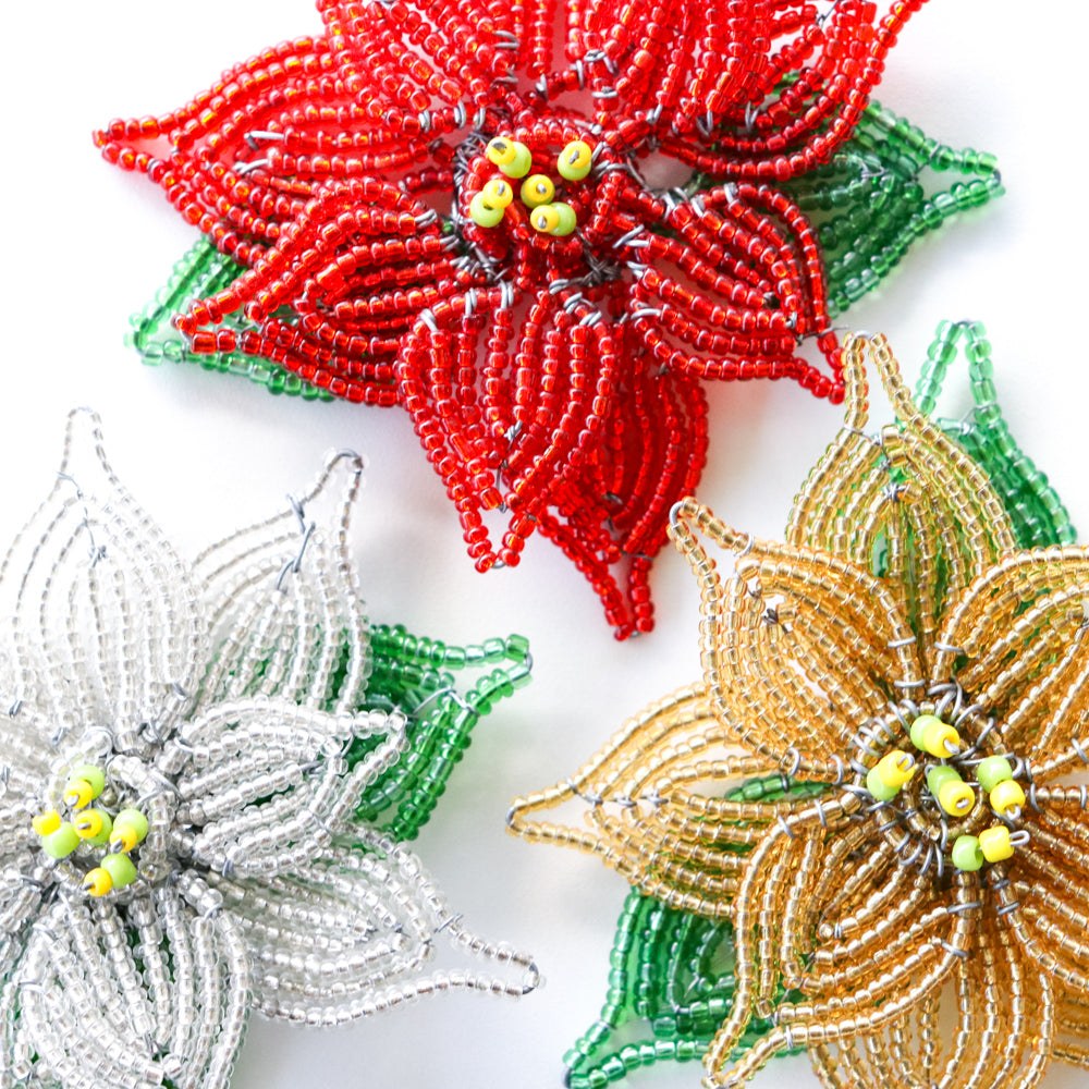 Poinsettia Ornaments - Khutsala™ Artisans