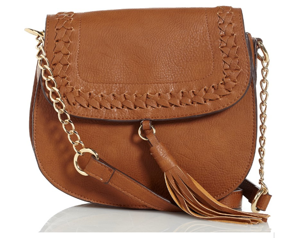 Braided Crossbody Saddle Cognac Bag – Chic Designer Bags