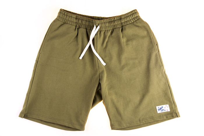 olive green sweat shorts