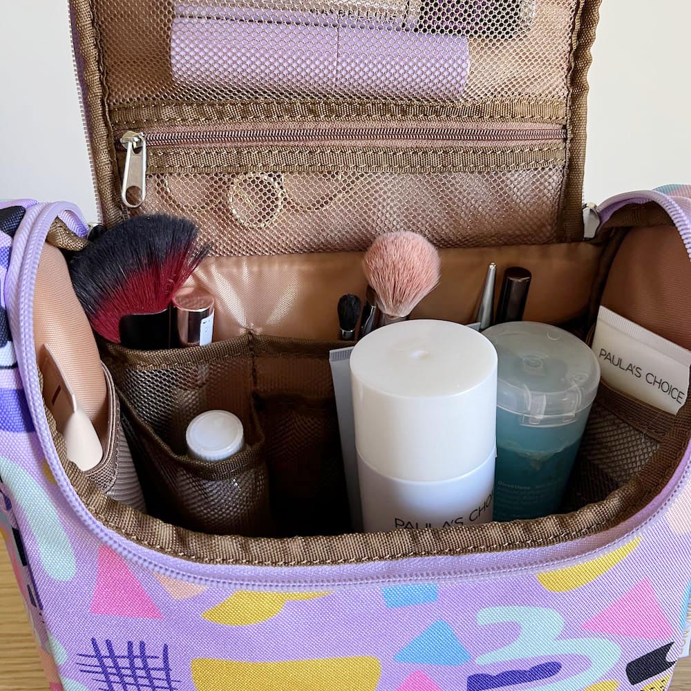 BON MAXIE Travel Toiletry Bag, Cosmetic Vanity Case - Purple Wash Bag