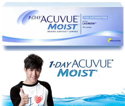 1 Day Acuvue Moist for Astigmatism (Toric) Daily Disposable Contact Lenses 30pk from Johnson & Johnson | anytimecontacts.com.au