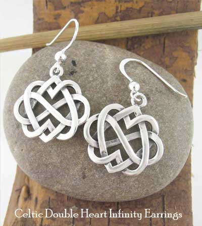 Celtic Double Heart Infinity Earrings