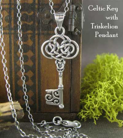 Celtic Key with Triskelion Pendant