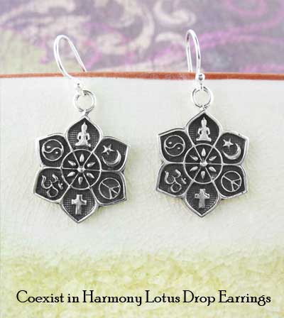 Coexist in Harmony Lotus Earrings