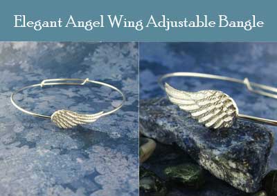 Elegant Angel Wing Bangle Bracelet