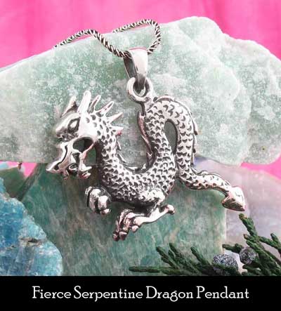 fierce serpentine dragon pendant