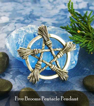 Five Brooms Pentacle Pendant