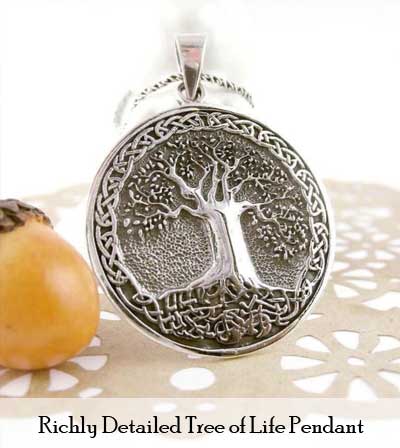 Richly Detailed Tree of Life Pendant