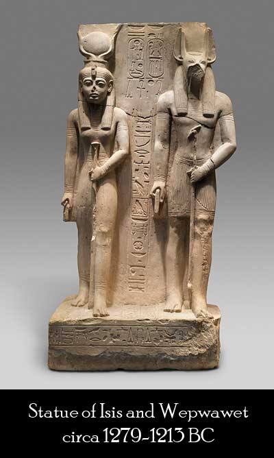 Statue of Isis and Wepwawet