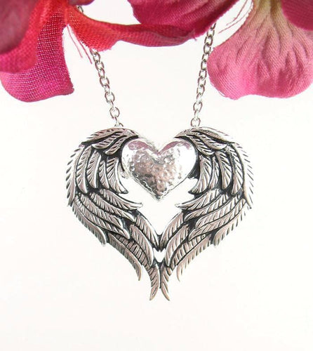 5pcs/Lots 34x27mm Antique Silver Plated Valentine's Charms Angel Wing Fairy  Heart Pendant For Diy Jewelery Accessories Crafts