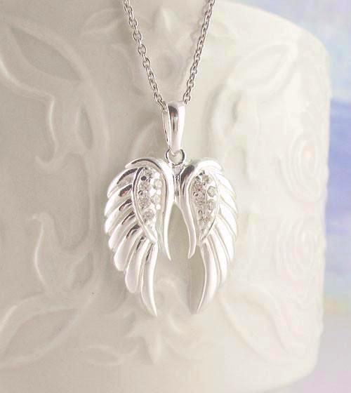 Pair of Angel Wings Necklace | Sterling Silver Angel Wings Necklace ...