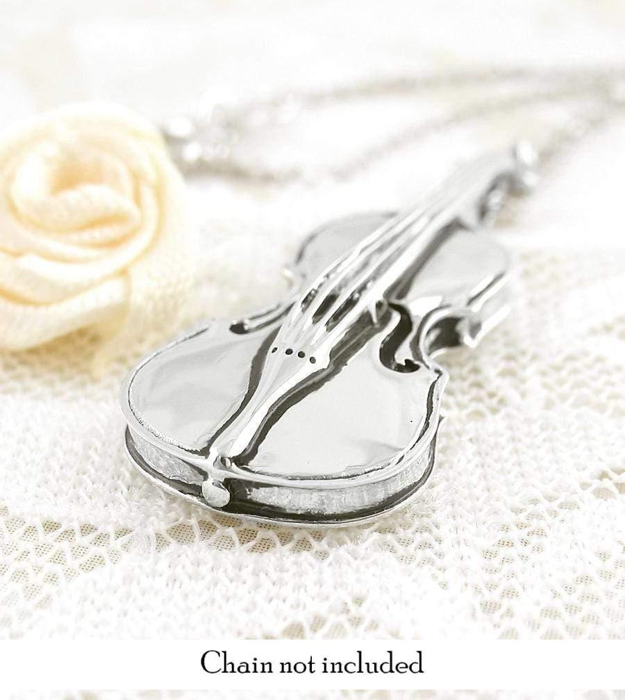 Elegant and Realistic Miniature Violin Necklace - woot & hammy