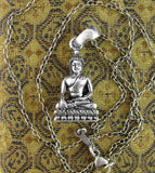 Miniature Buddha Sitting on Lotus Base Pendant | Woot & Hammy