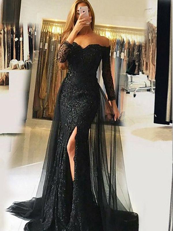 89 Black Long Prom Dresses With Slits