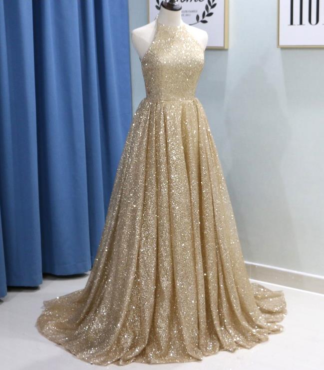 champagne gold evening dress