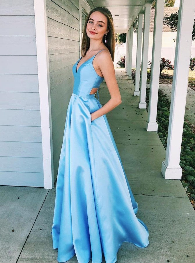 light sky blue prom dress
