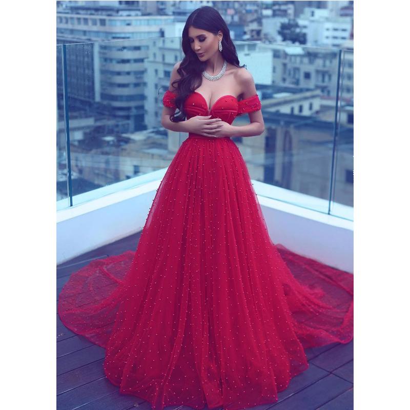 red glitter dress long