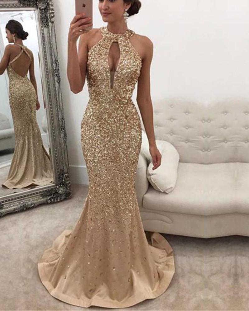open back glitter dress