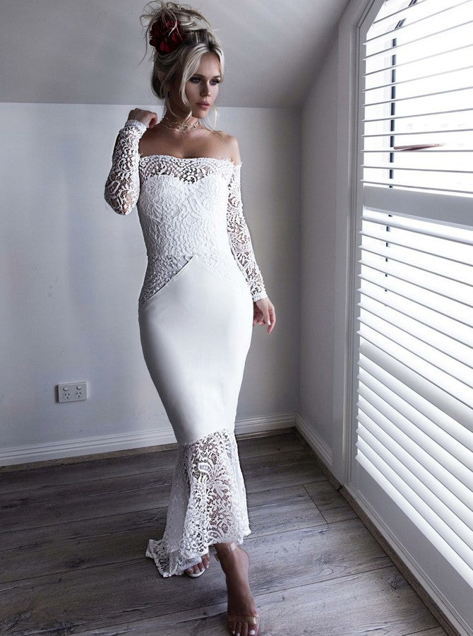 off white evening dresses