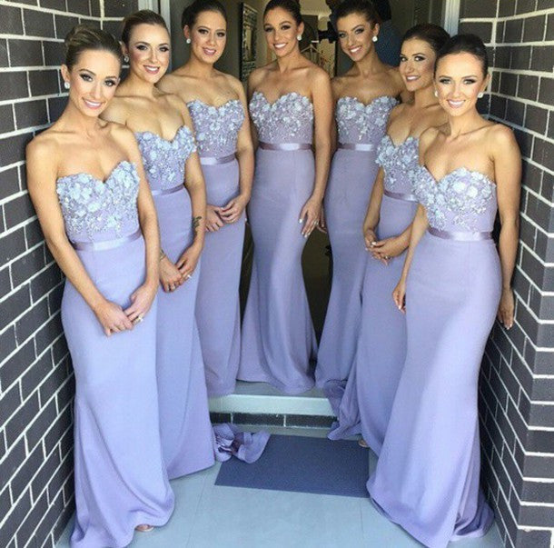 lavender bridesmaid dresses long