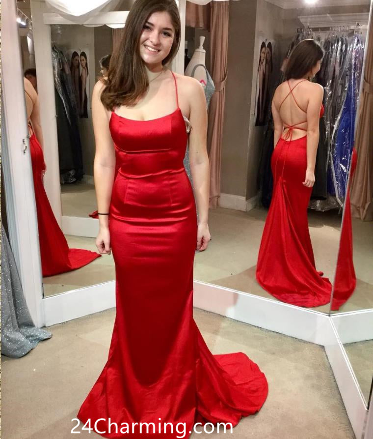 red pageant gown