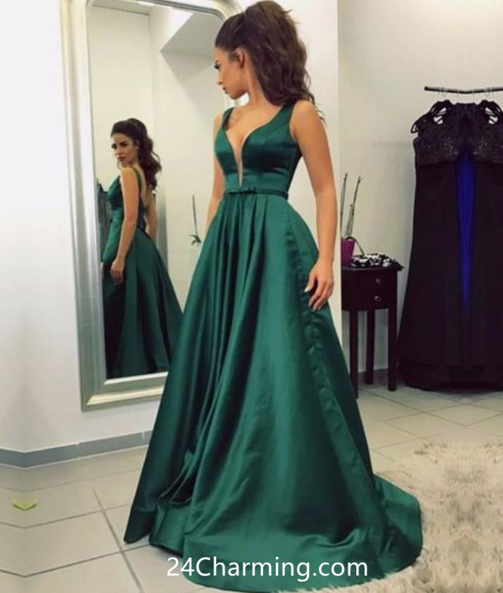 green pageant dress