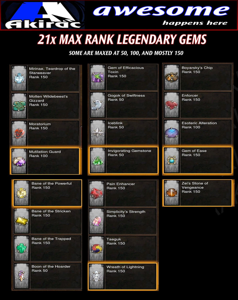 diablo 3 list of legendary gems