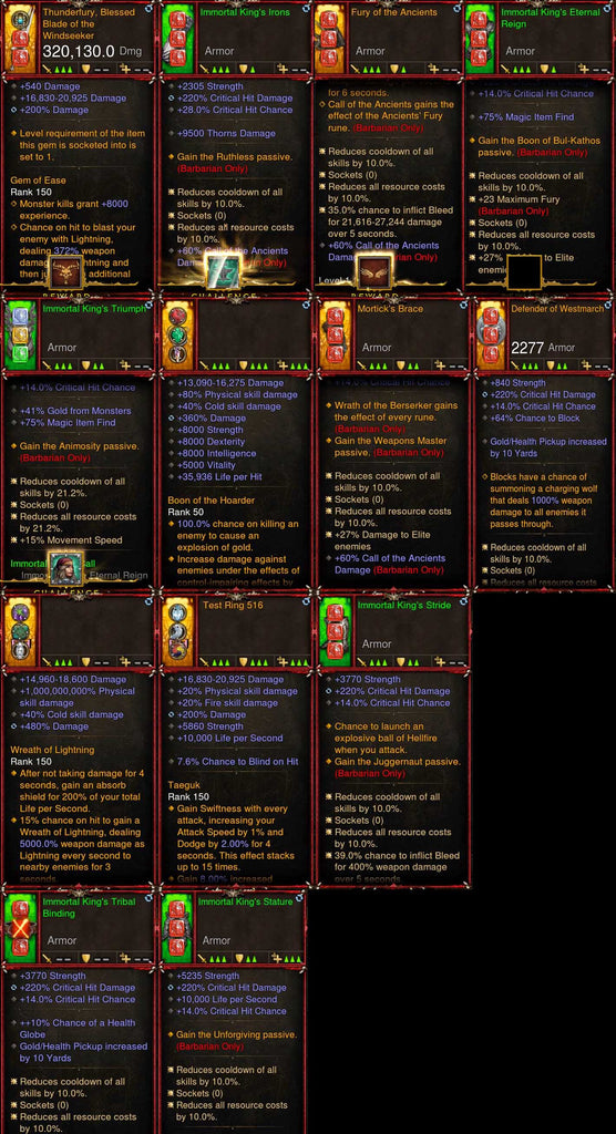 diablo 2 immortal king set