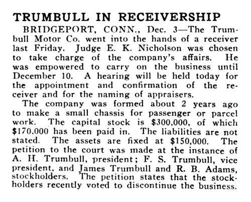 1915 Trumbull in receivership